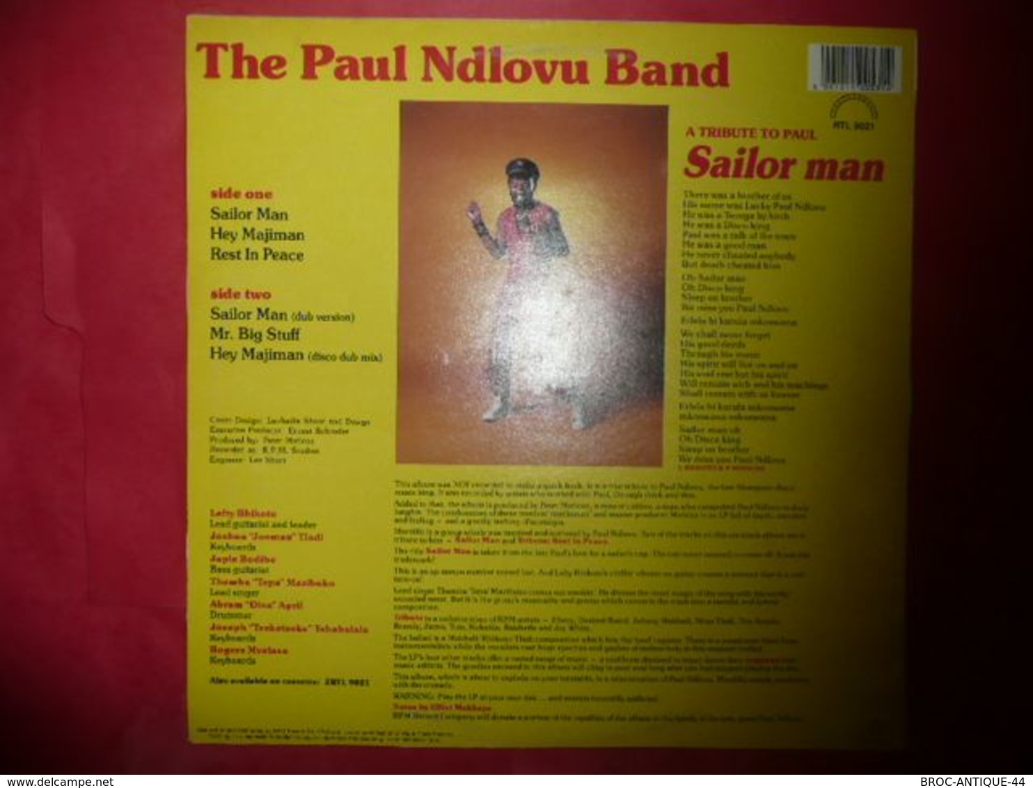 LP33 N°5110 - THE PAUL NDLOVU BAND - MORDILLO - SAILOR MAN - FUNK SOUL BOOGIE - RARE AUCUN A VENDRE - Soul - R&B