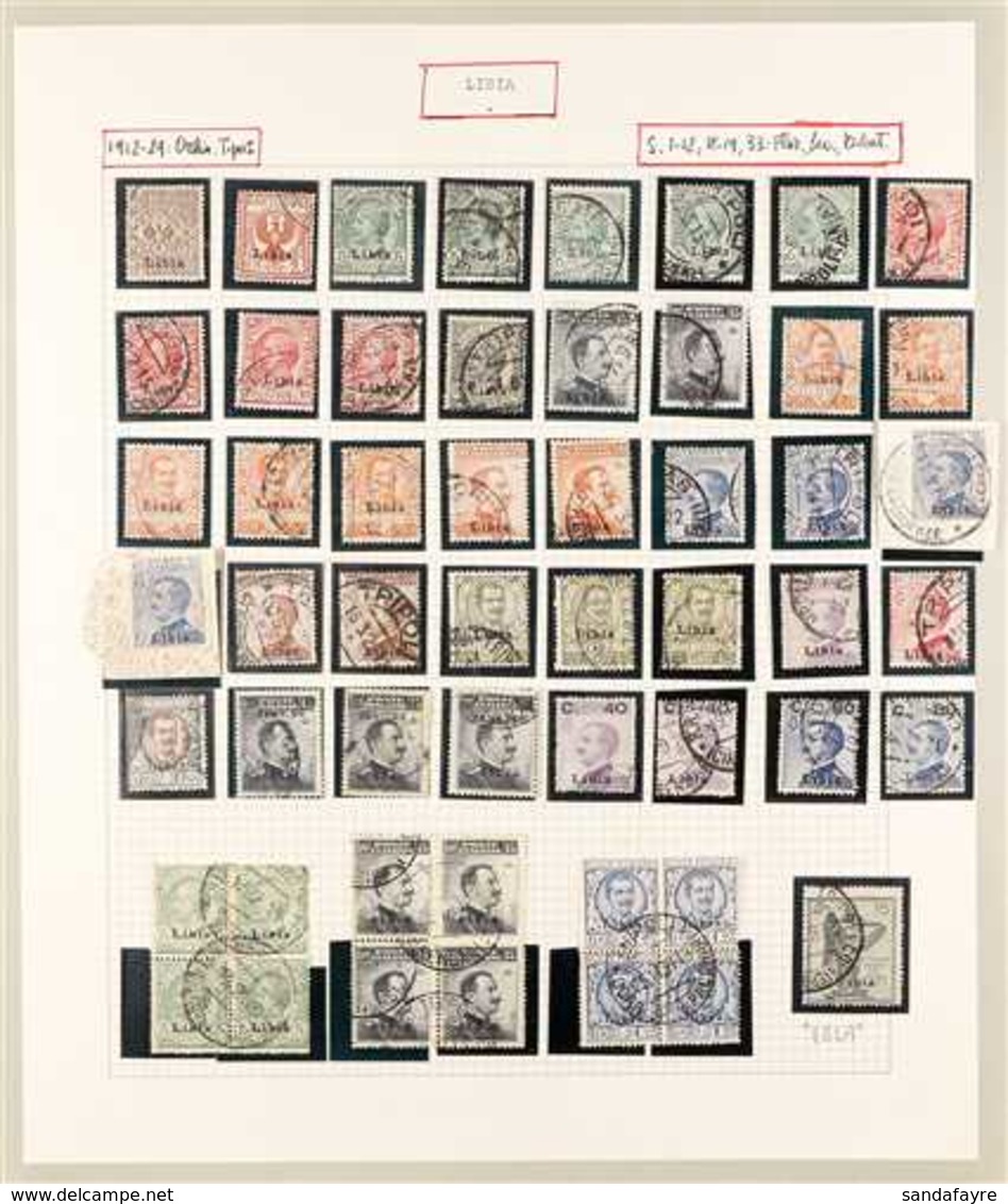 LIBYA  1912-1938 ATTRACTIVE FINE USED COLLECTION On Pages, Includes 1912-21 King Set To 1L Incl 45c (x3) & 60c,  1915-16 - Autres & Non Classés