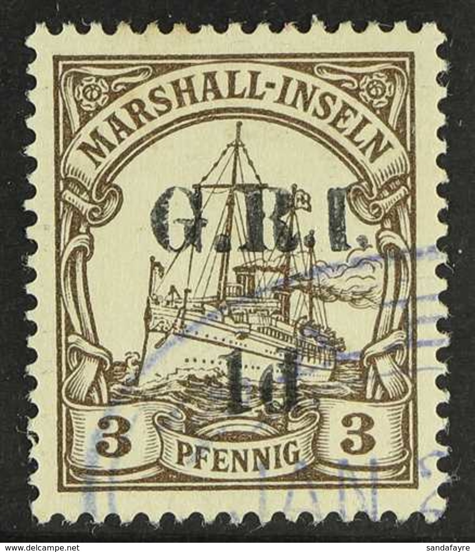 1914  (Dec) 1d On 3pf Brown Marshall Is, SG 50, Very Fine Used. For More Images, Please Visit Http://www.sandafayre.com/ - Papua Nuova Guinea