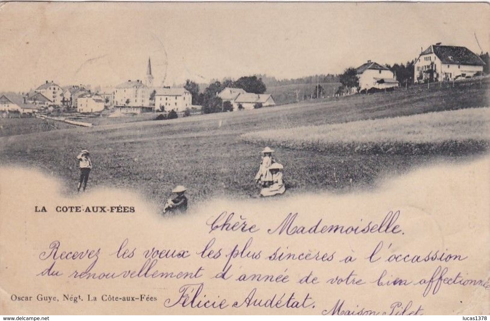 LA COTE AUX FEES / TRES JOLIE CARTE ANIMEE  / CIRC 1899 - La Côte-aux-Fées