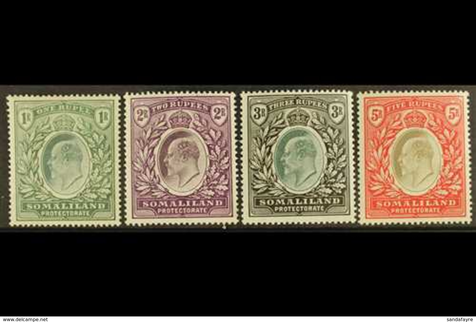 1904  1r, 2r, 3r, And 5r Definitive Top Values, SG 41/44, Very Fine Mint. (4 Stamps) For More Images, Please Visit Http: - Somaliland (Protettorato ...-1959)