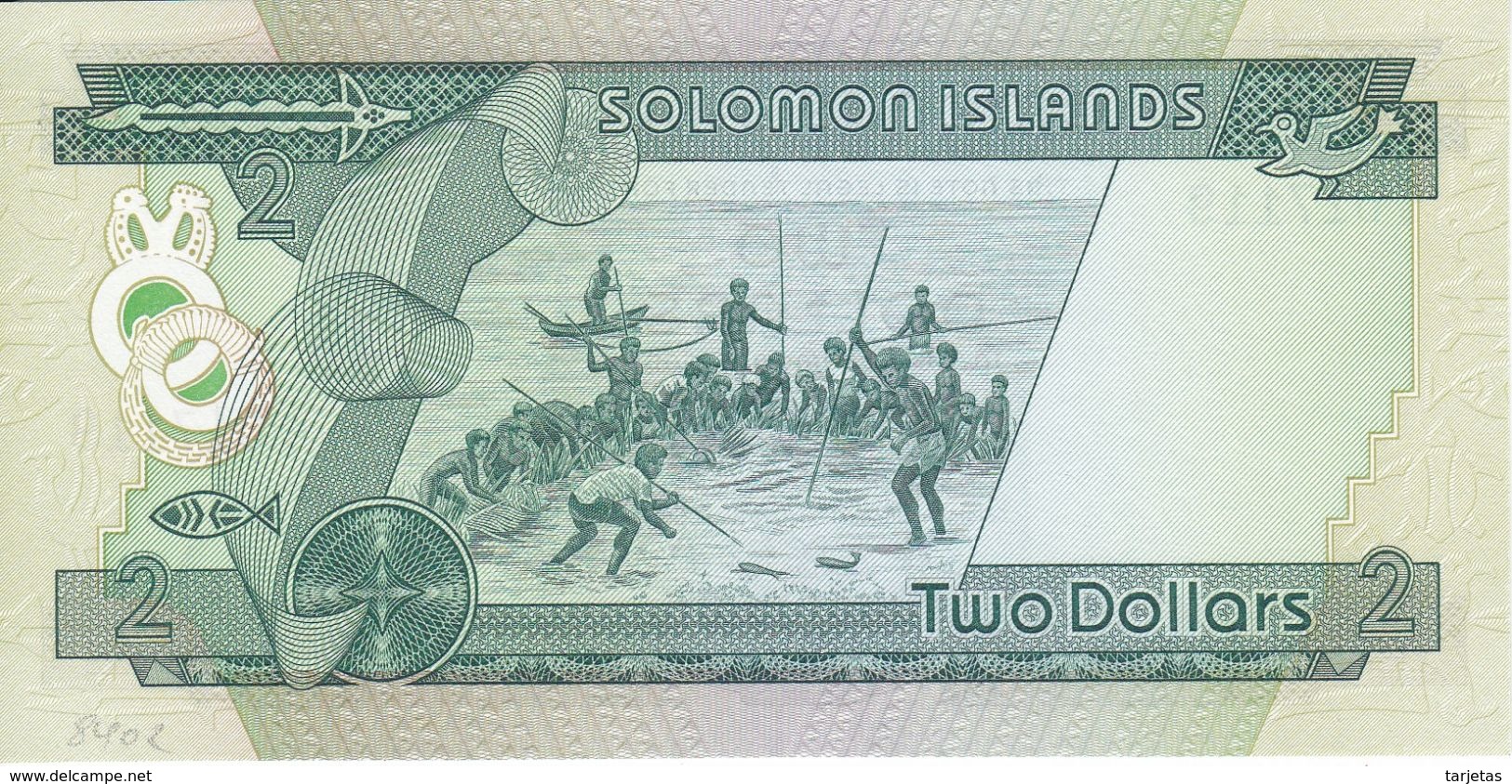 BILLETE DE SALOMON ISLANDS DE 2 DOLLARS DEL AÑO 1977 SIN CIRCULAR-UNCIRCULATED - Salomonseilanden