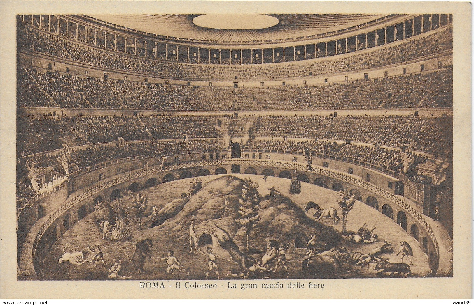 Rome - Roma -  Il Colosseo : La Gran Caccia Delle Fiere (gravure) - Coliseo