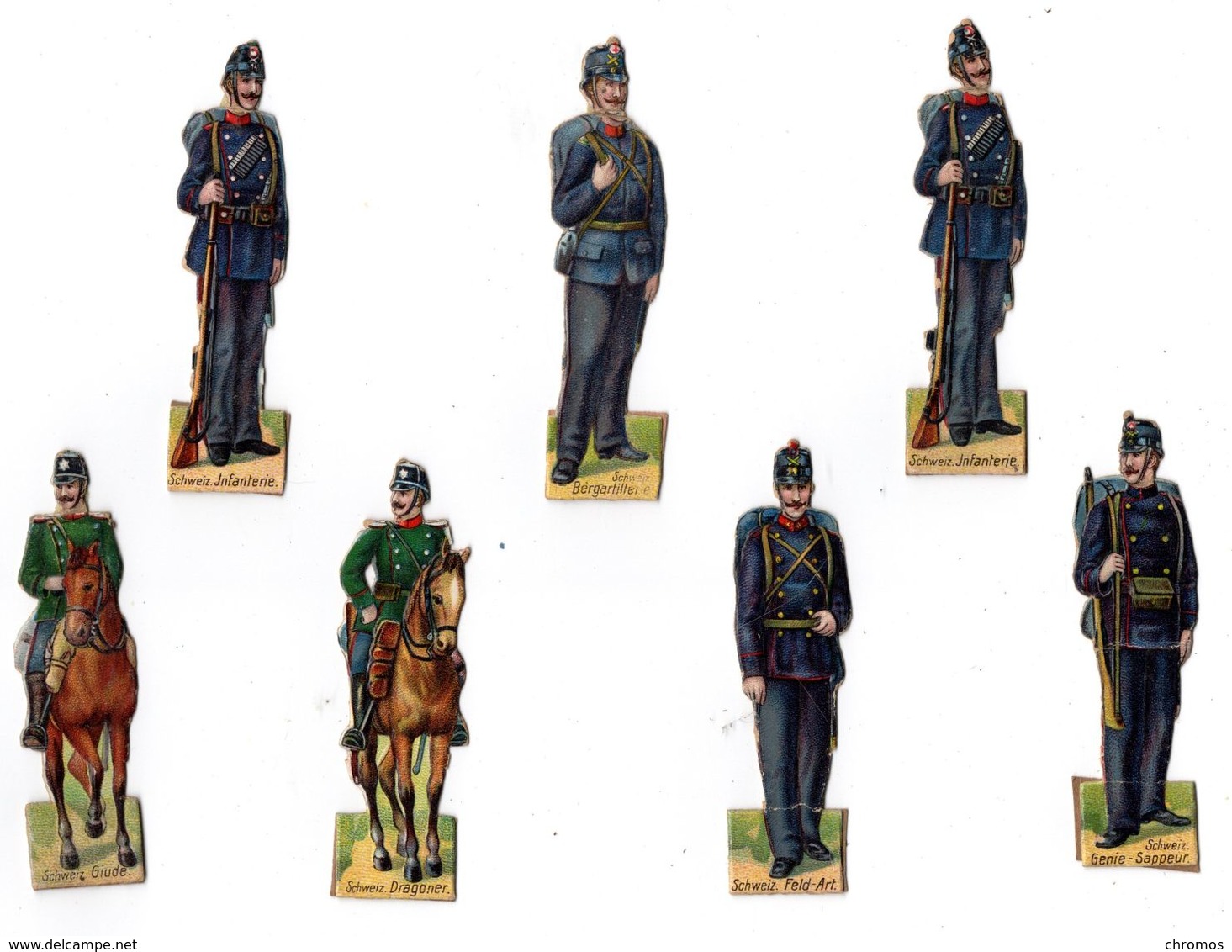 Lot De Découis Cartonnés, Militaire, Soldats De La Suisse, Schuler /Waschpulver, Suisse Hauteur Env. 8,5 Cm, Set 1 - Autres & Non Classés