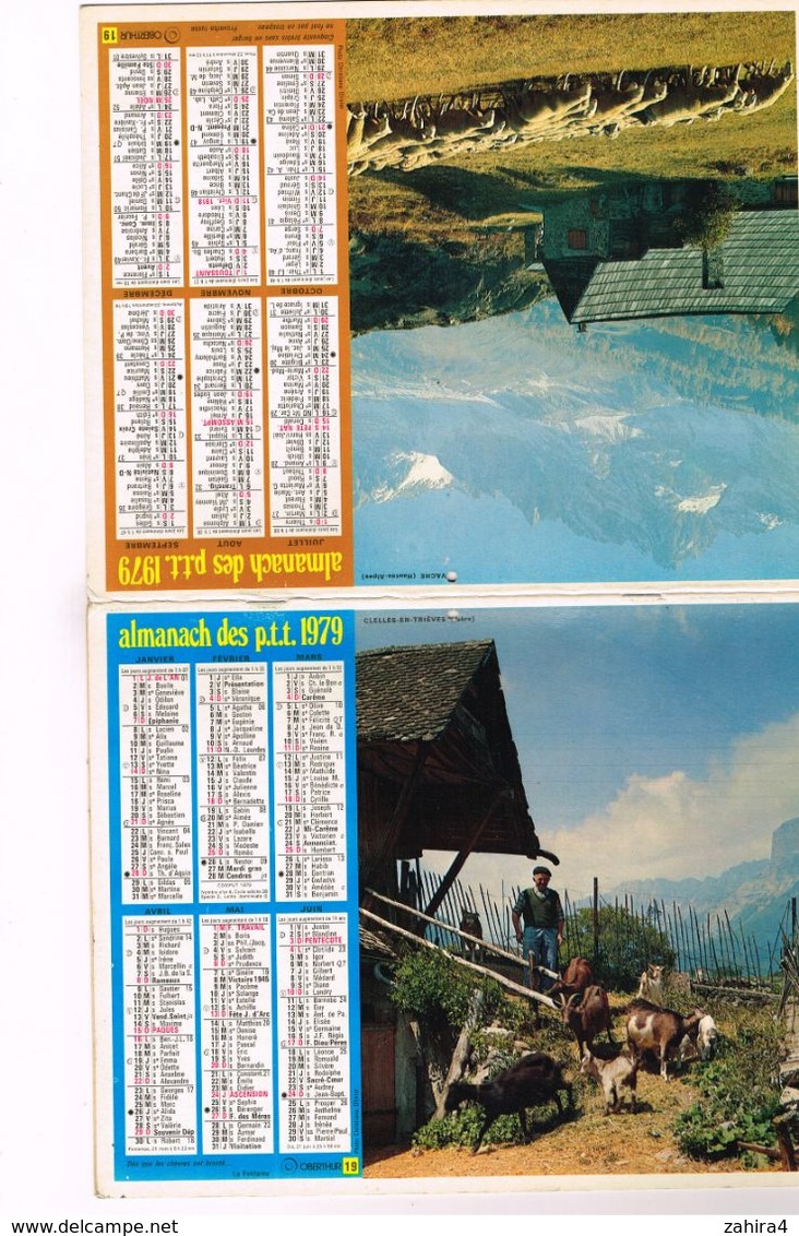 Almanach Des PTT  Moutons Haute-Aples Chèvres Isère - Hauts De Seine Seine St-Denis Val De Marne Pareis - Grand Format : 1971-80