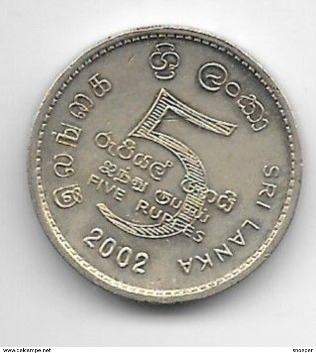 * Sri Lanka  5 Rupee  2002 Km 148.2 Xf+ - Sri Lanka