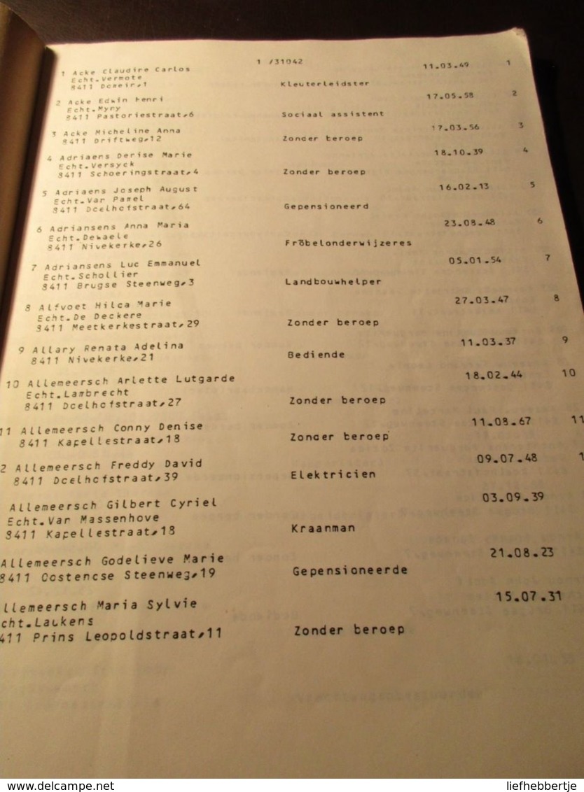 Kiezerslijst Van Zuienkerke - 1985 - Geschiedenis