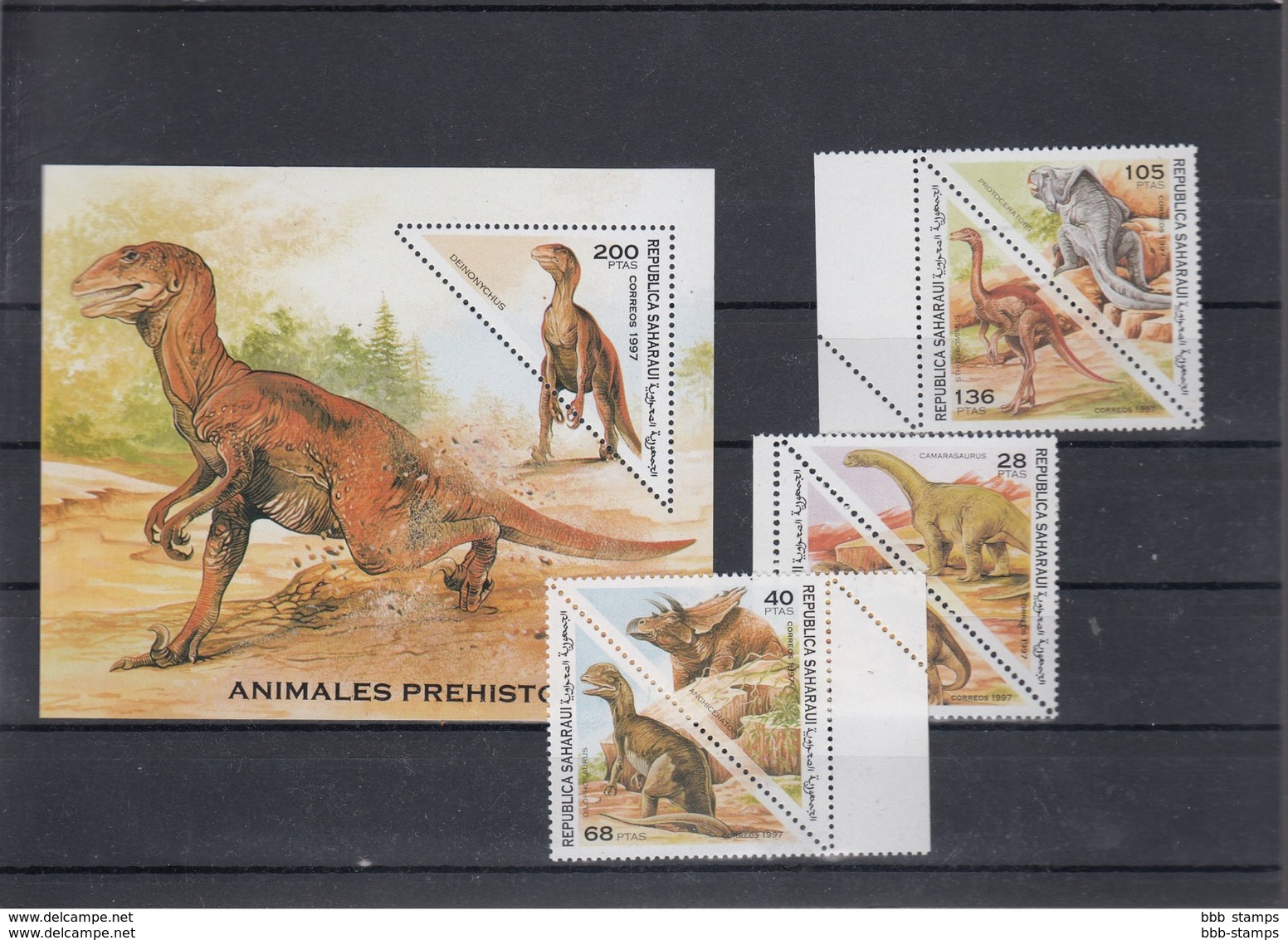 Sahara RSAD Michel Cat.No. Mnh/** Issued 1997 Set + Sheet Dinos - Africa (Other)