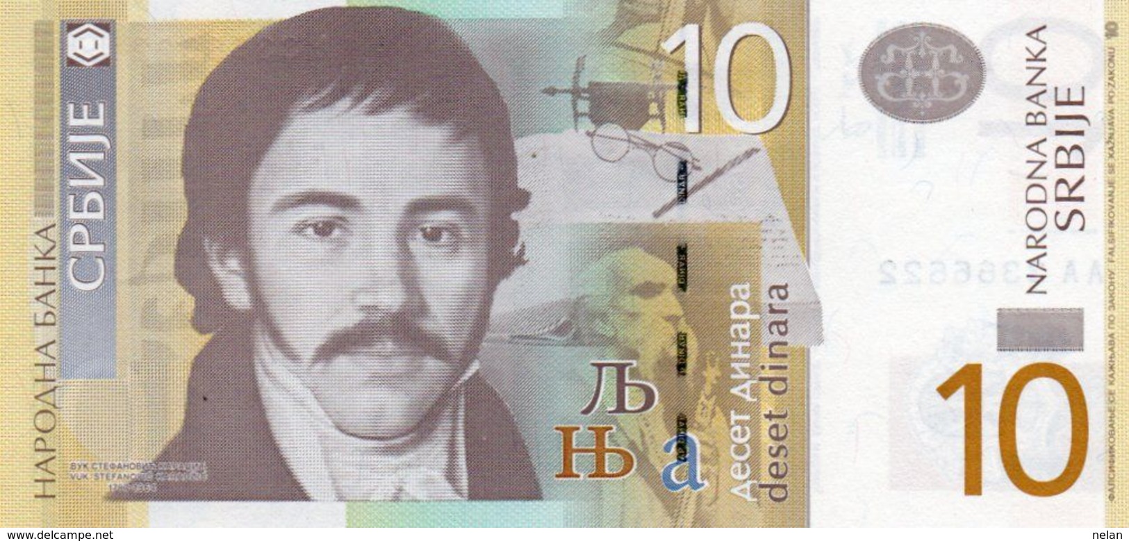 SERBIA 10 DINARA  2011 P-54a UNC  RADAR  AA 3366622 - Serbia