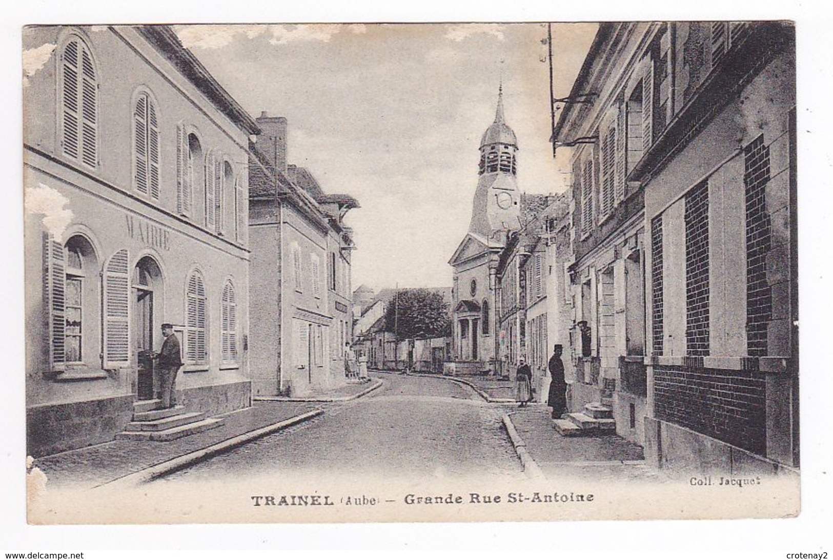 10 TRAINEL Vers Nogent Sur Seine En 1920 Grande Rue St Antoine Mairie Coll Jacquet - Nogent-sur-Seine