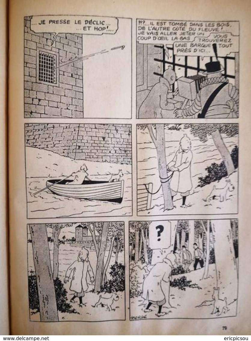 Tintin T8 - Le sceptre d'ottokar (A18) - C - N&B grande image - Réédition - (1942)  " RARE Tirage 5000 EX. "