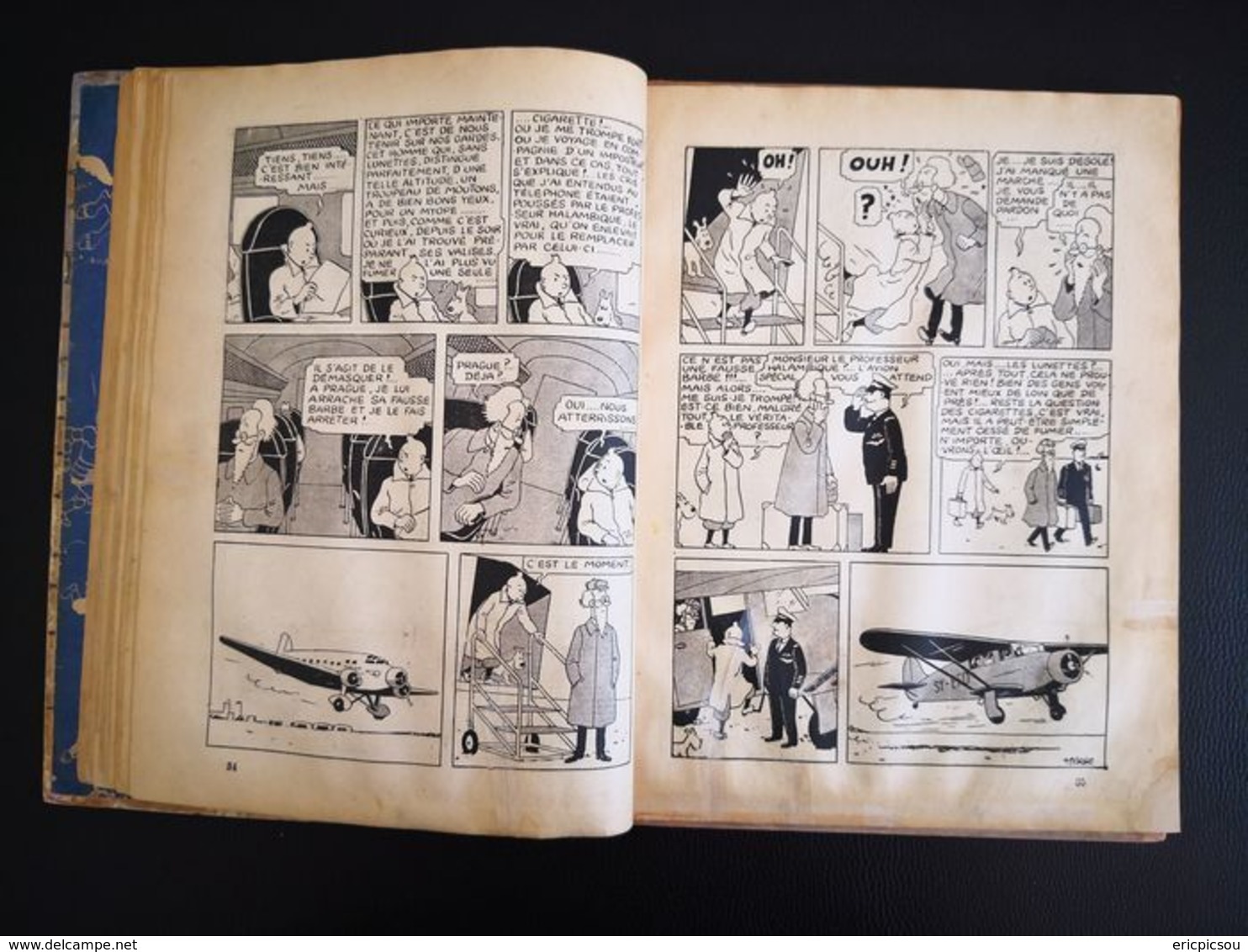 Tintin T8 - Le sceptre d'ottokar (A18) - C - N&B grande image - Réédition - (1942)  " RARE Tirage 5000 EX. "