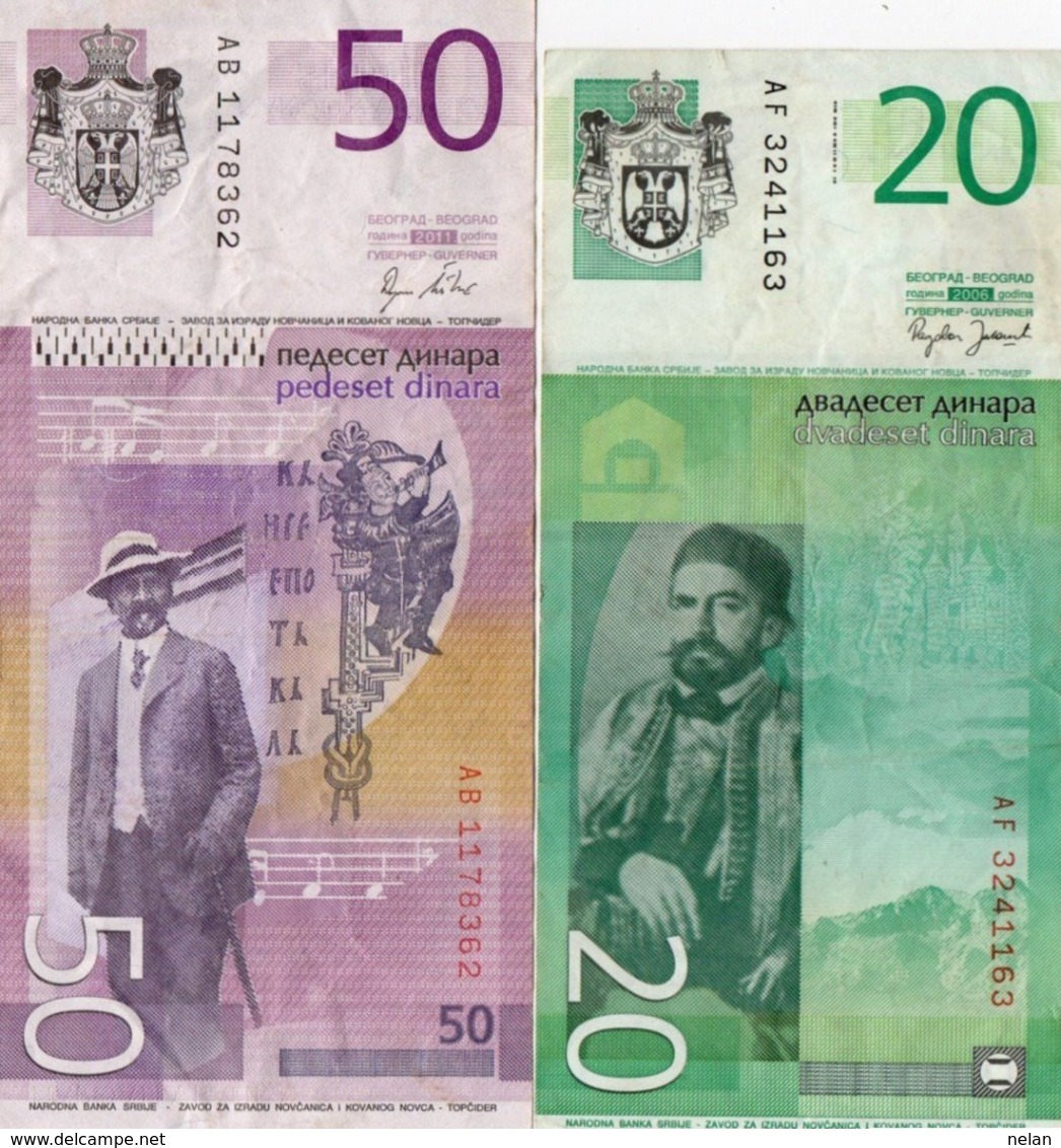 SERBIA 20,50 DINARA  2006,11  P-47a,56a   Circ - Serbia