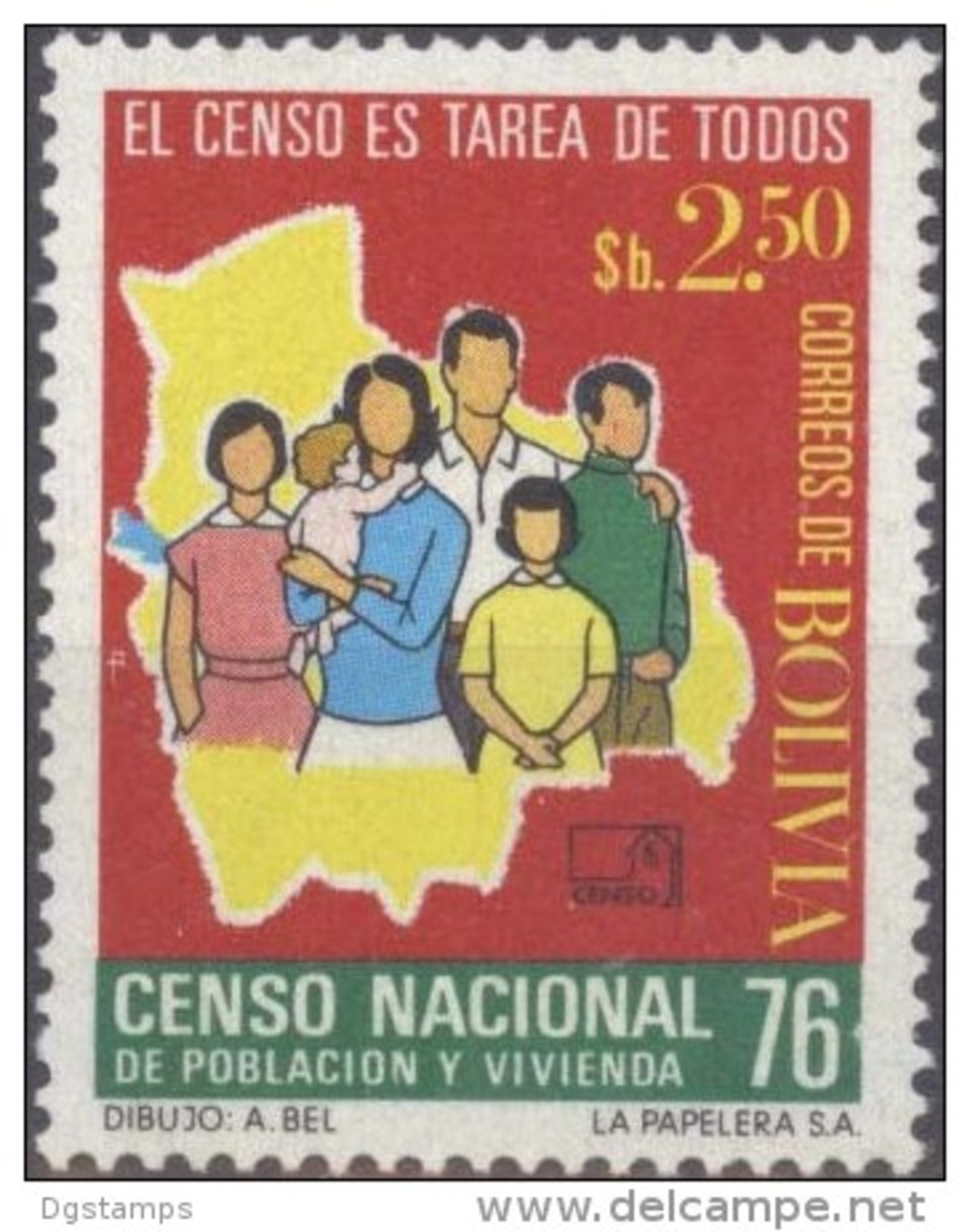 Bolivia 1976. CEFIBOL 1038 ** Censo De Poblacion Y Vivienda.  Instituto Nacional De Estadisticas (INE). See Description. - Bolivien