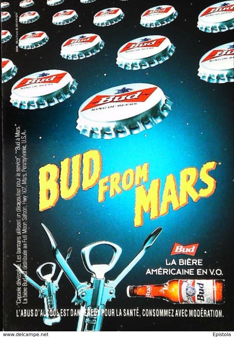 Carte Postale Publicité Bouteille De Bière - Publicité  Bud  From Mars - Bier