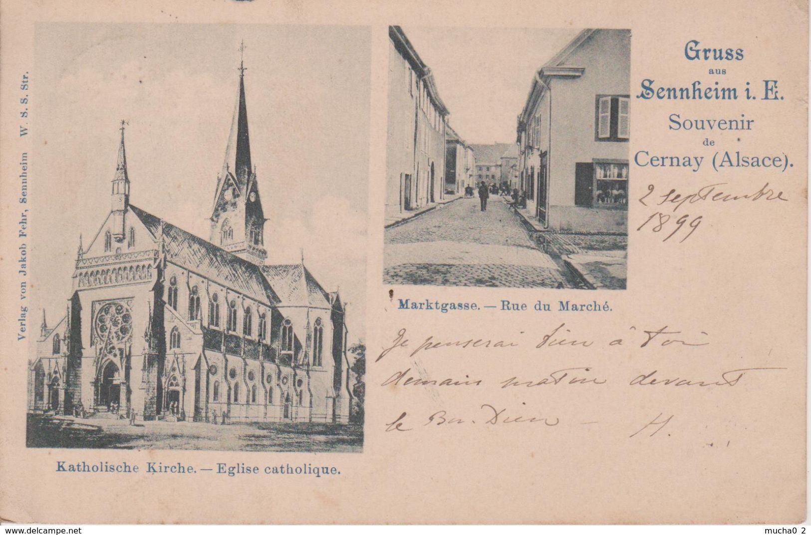 68 - CERNAY - 2 VUES - RUE DU MARCHE - Cernay