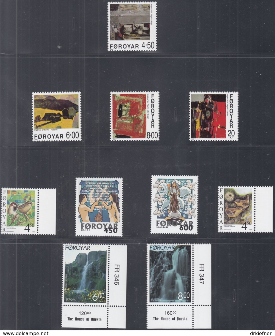 FÄRÖER Jahrgang 1999, Postfrisch **, 348-367, Komplett, Versorgungsschiff, Europa, Vögel, Inseln, Gemälde, Weihnachten - Färöer Inseln