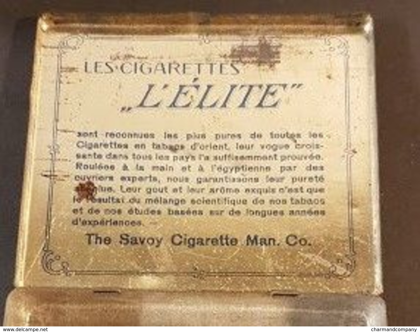 Boîte Ancienne - 20 Cigarettes Egyptiennes L'ELITE - The Savoy Cigarette Manufacturing Cy - 3 Scans - Contenitori Di Tabacco (vuoti)