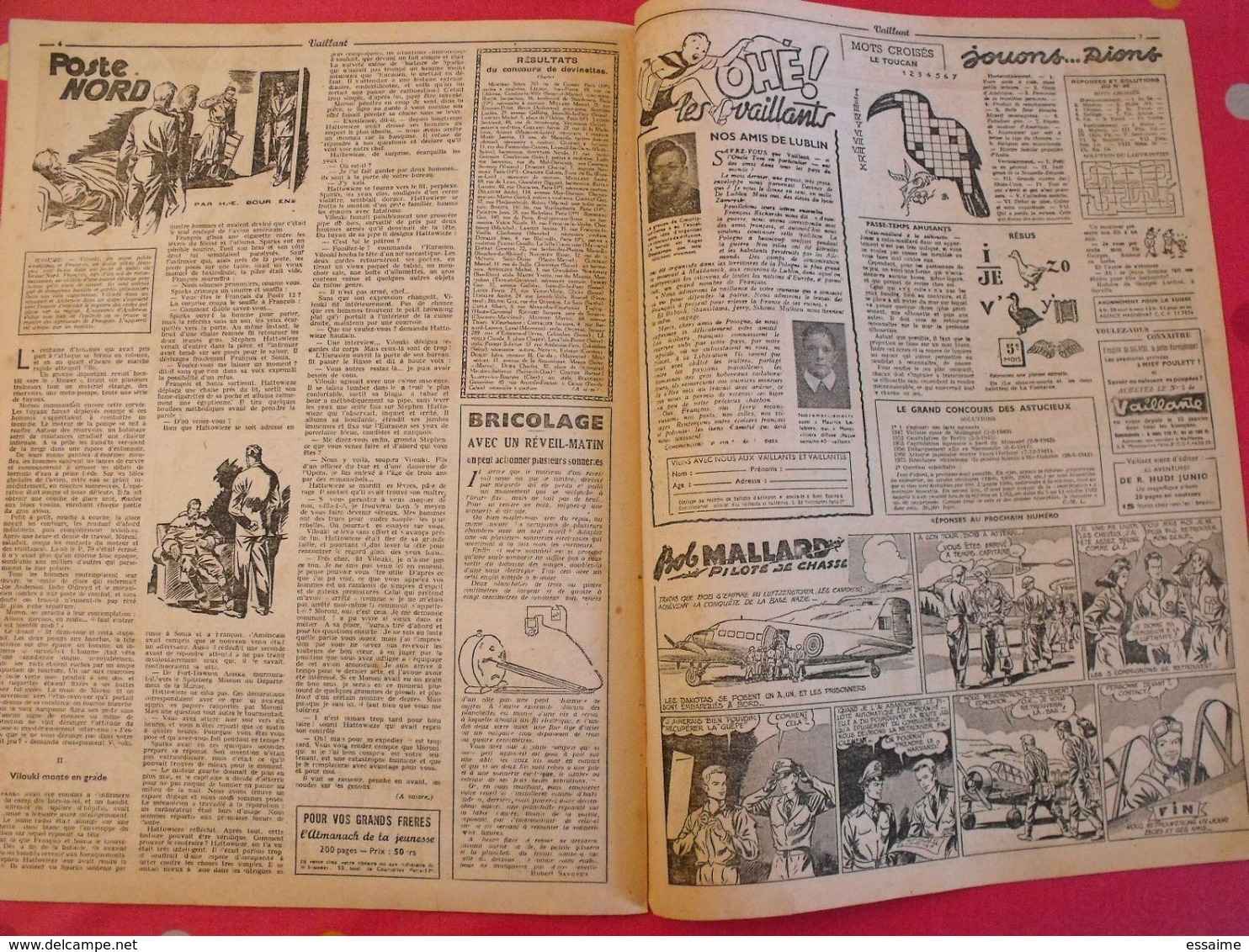 Vaillant N° 89 Du 23 Janvier 1947. Placid Muzo, Nasdine Hodja, Pionniers De L'espérance Poivet - Vaillant
