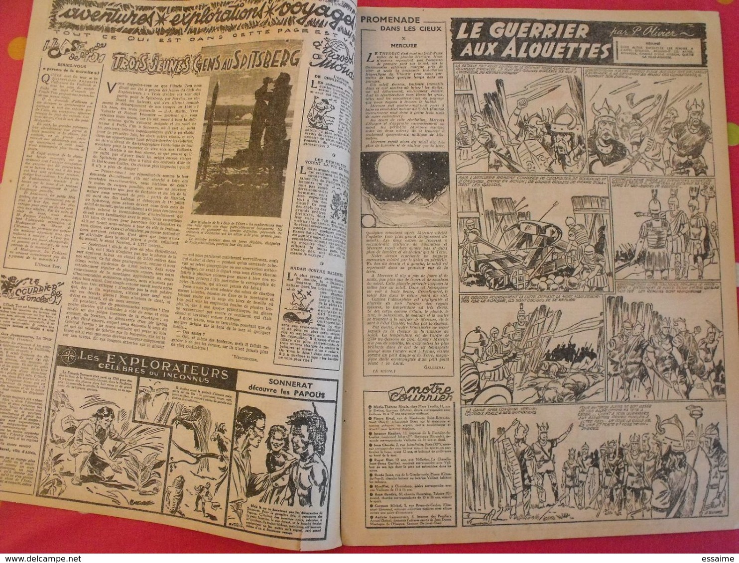 Vaillant N° 91 Du 6 Février 1947. Placid Muzo, Nasdine Hodja, Pionniers De L'espérance Poivet - Vaillant
