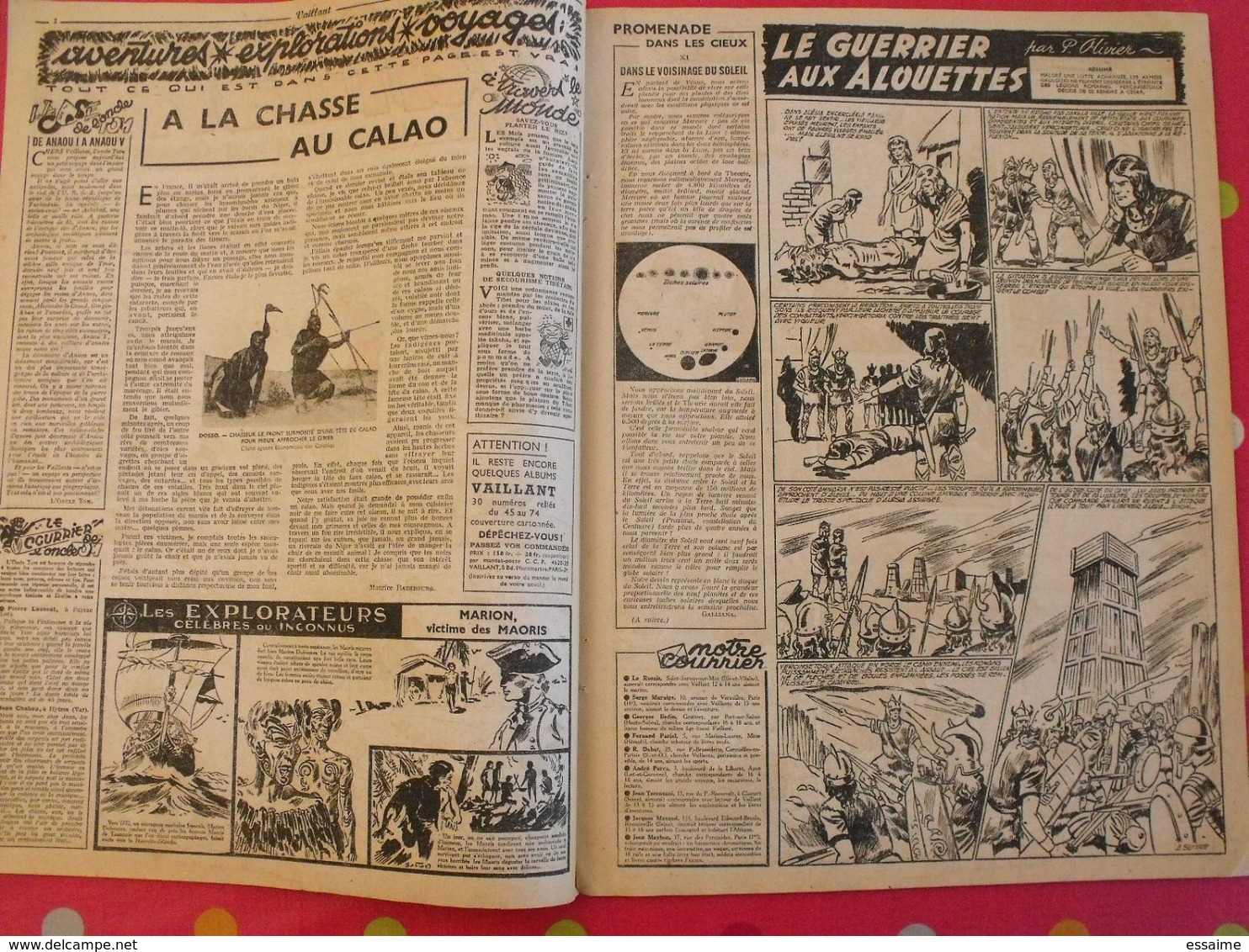Vaillant N° 92 Du 13 Février 1947. Placid Muzo, Nasdine Hodja, Pionniers De L'espérance Poivet - Vaillant