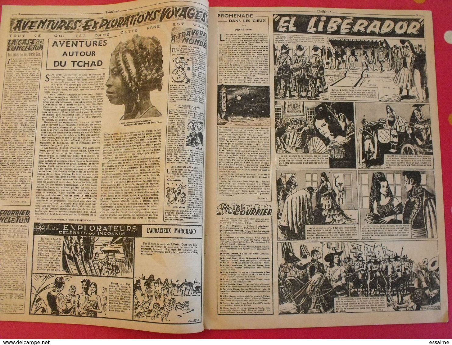 Vaillant N° 97 Du 20 Mars 1947. Placid Muzo, Nasdine Hodja, Pionniers De L'espérance Poivet - Vaillant