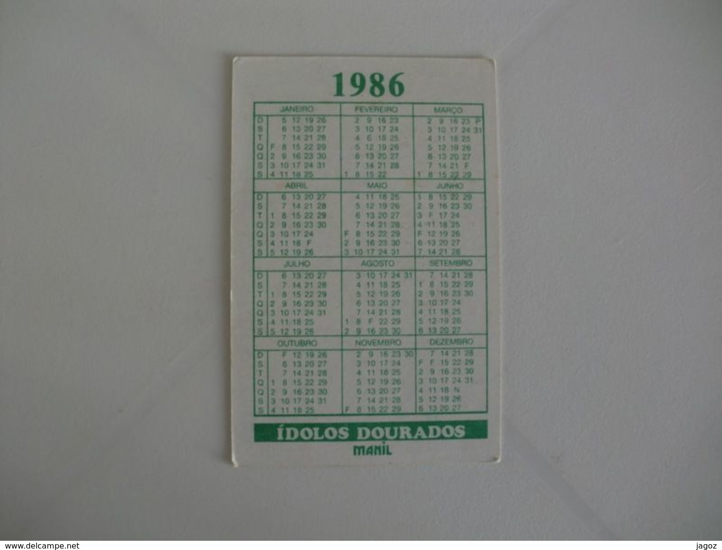 Football Futebol Diego Maradona Portugal Portuguese Pocket Calendar 1986 - Formato Piccolo : 1981-90