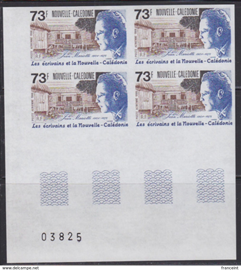 NEW CALEDONIA (1988) Jean Mariotti. Imperforate Corner Block Of 4. Scott No 603, Yvert No PA259. - Lots & Serien