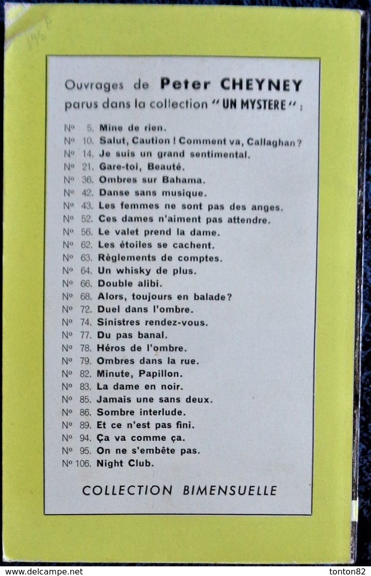 Peter Cheyney - Lemmie Caution -  Presses De La Cité - " Un Mystère " N° 114 - ( 1953 ) . - Presses De La Cité