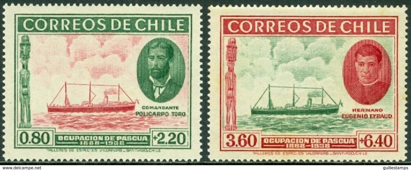 CHILE 1940 EASTER ISLAND, SHIPS** (MNH) - Chile