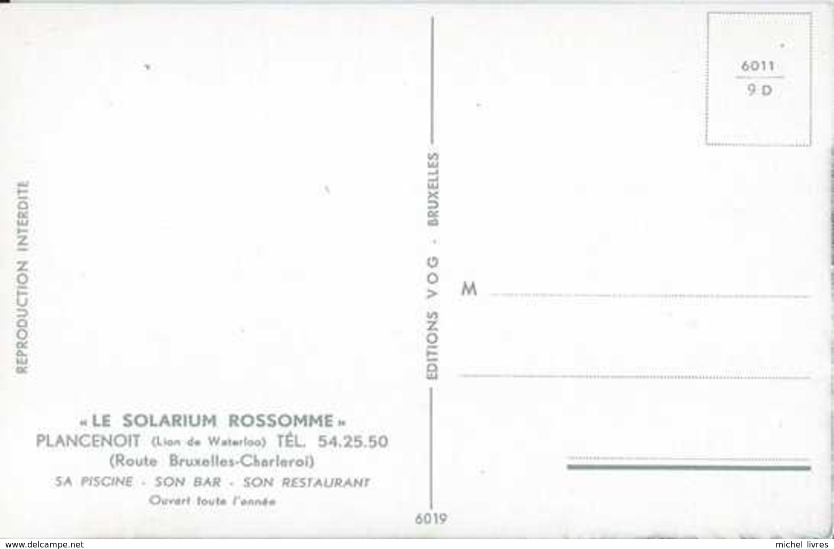 Plancenoit - Le Solarium Rossomme - Pas Circulé - Très Animée - TBE - Lasne - Lasne