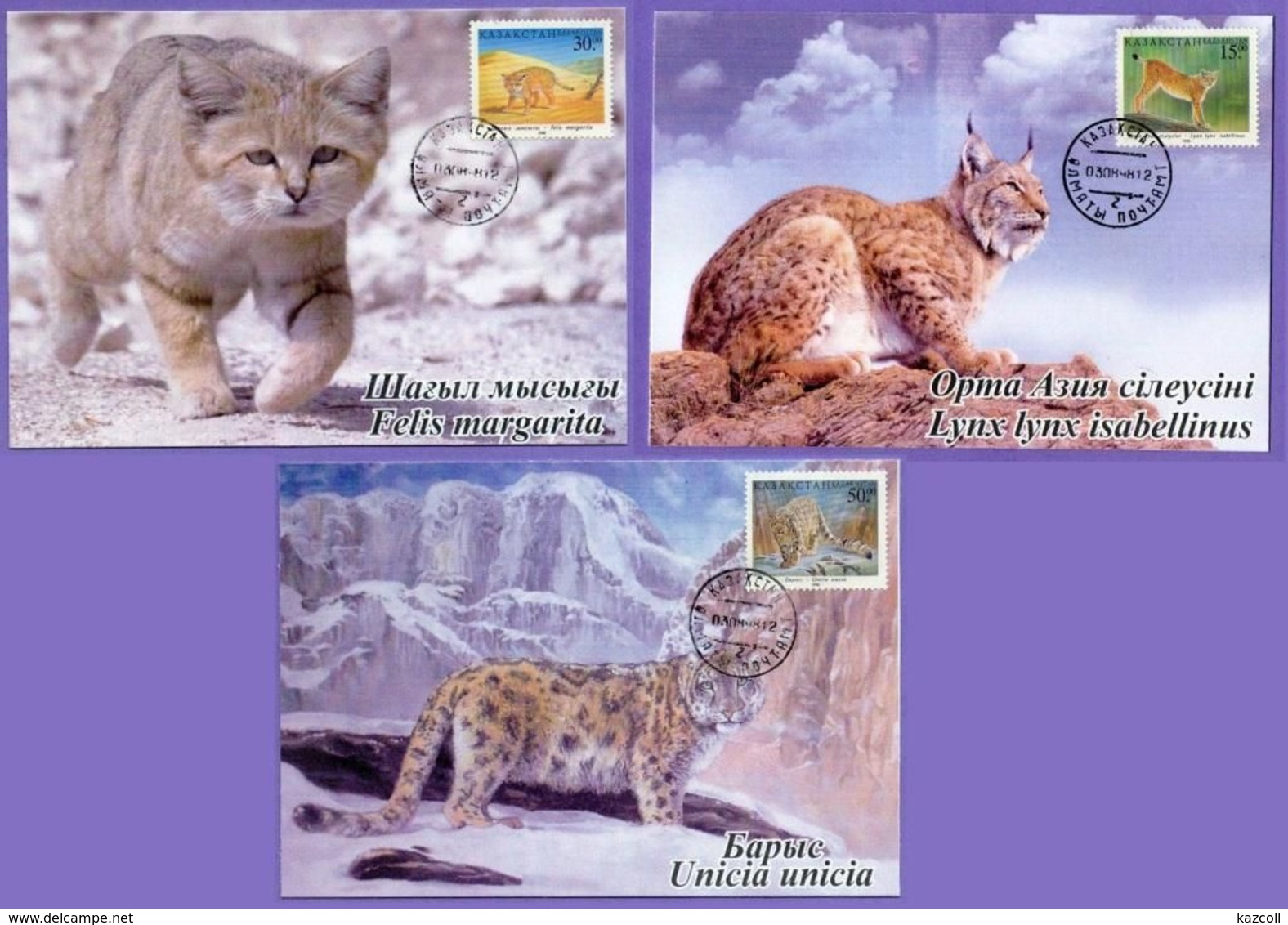 Kazakhstan 1998. Maxicard. Wild Cats. Maximum Cards. - Kasachstan