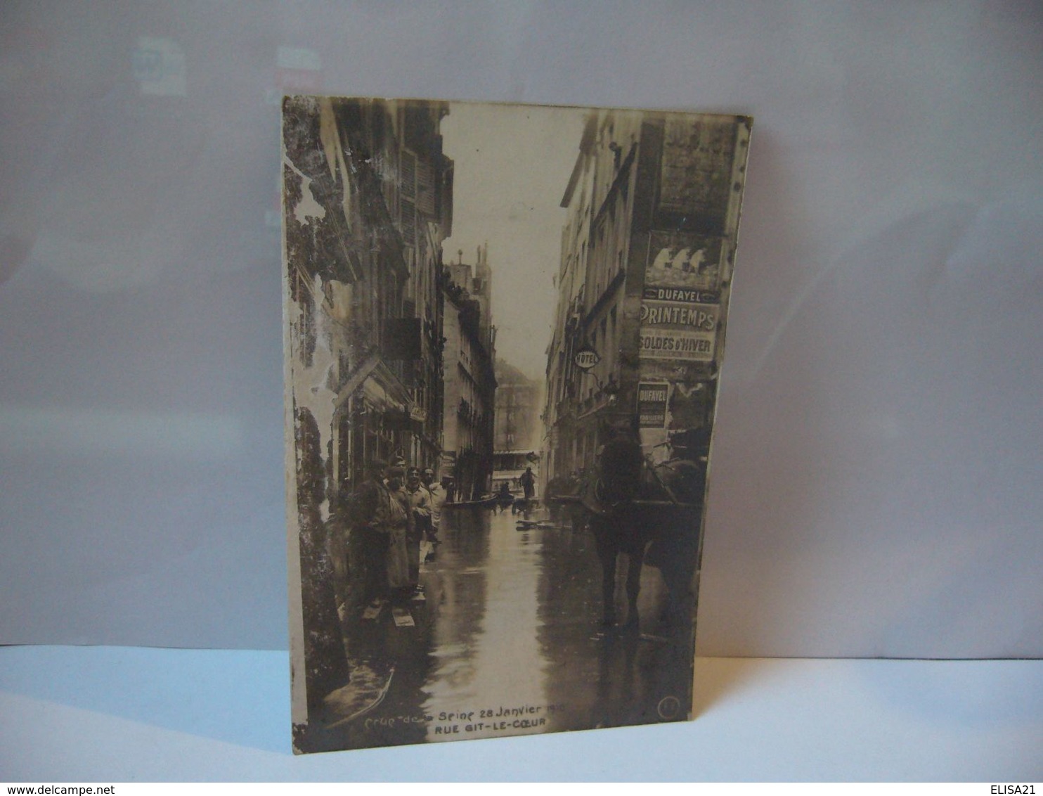 CRUE DE LA SEINE 28 JANVIER 1910 RUE GIT LE COEUR CPA - Paris Flood, 1910