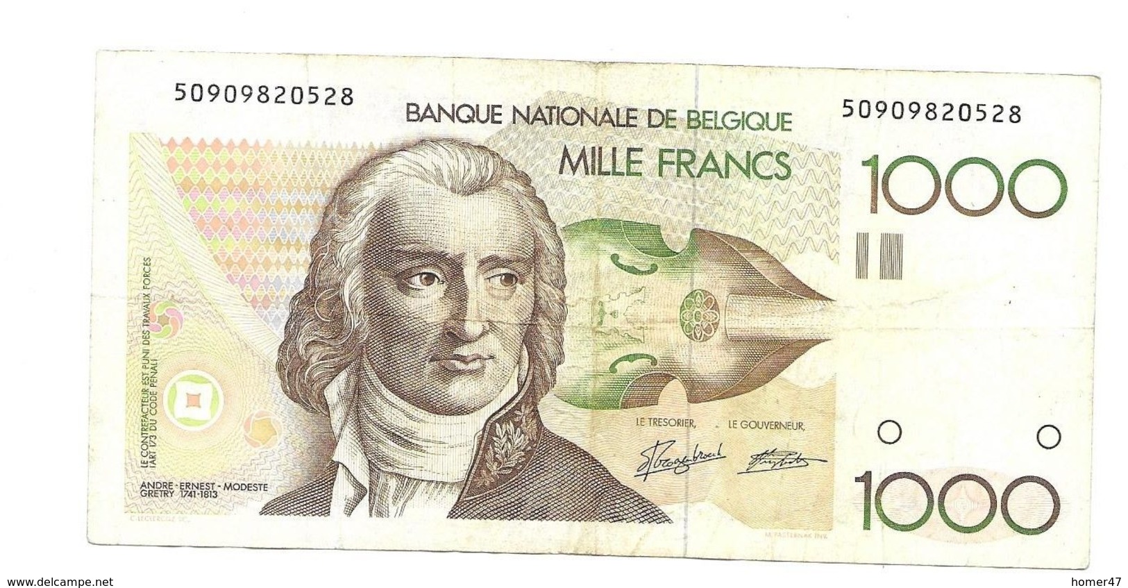 1000 Fr - Grétry - 105 F - 1000 Francs