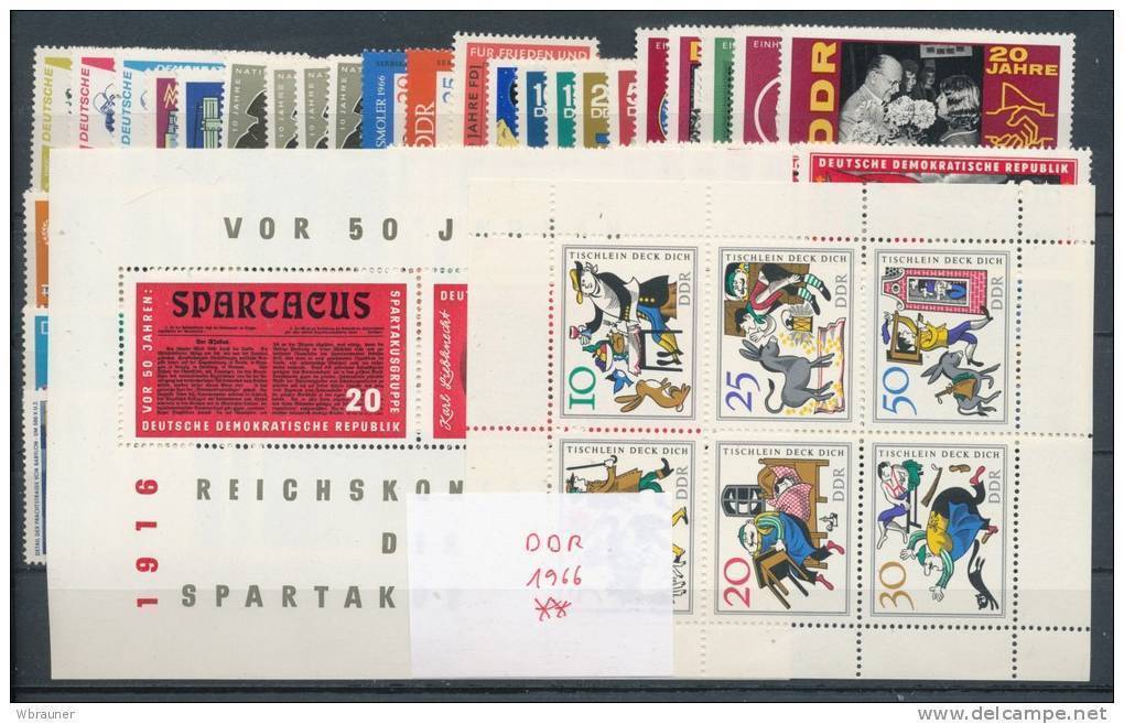 DDR Jahrgang 1966 ** Komplett Mi. 50,- - Nuovi