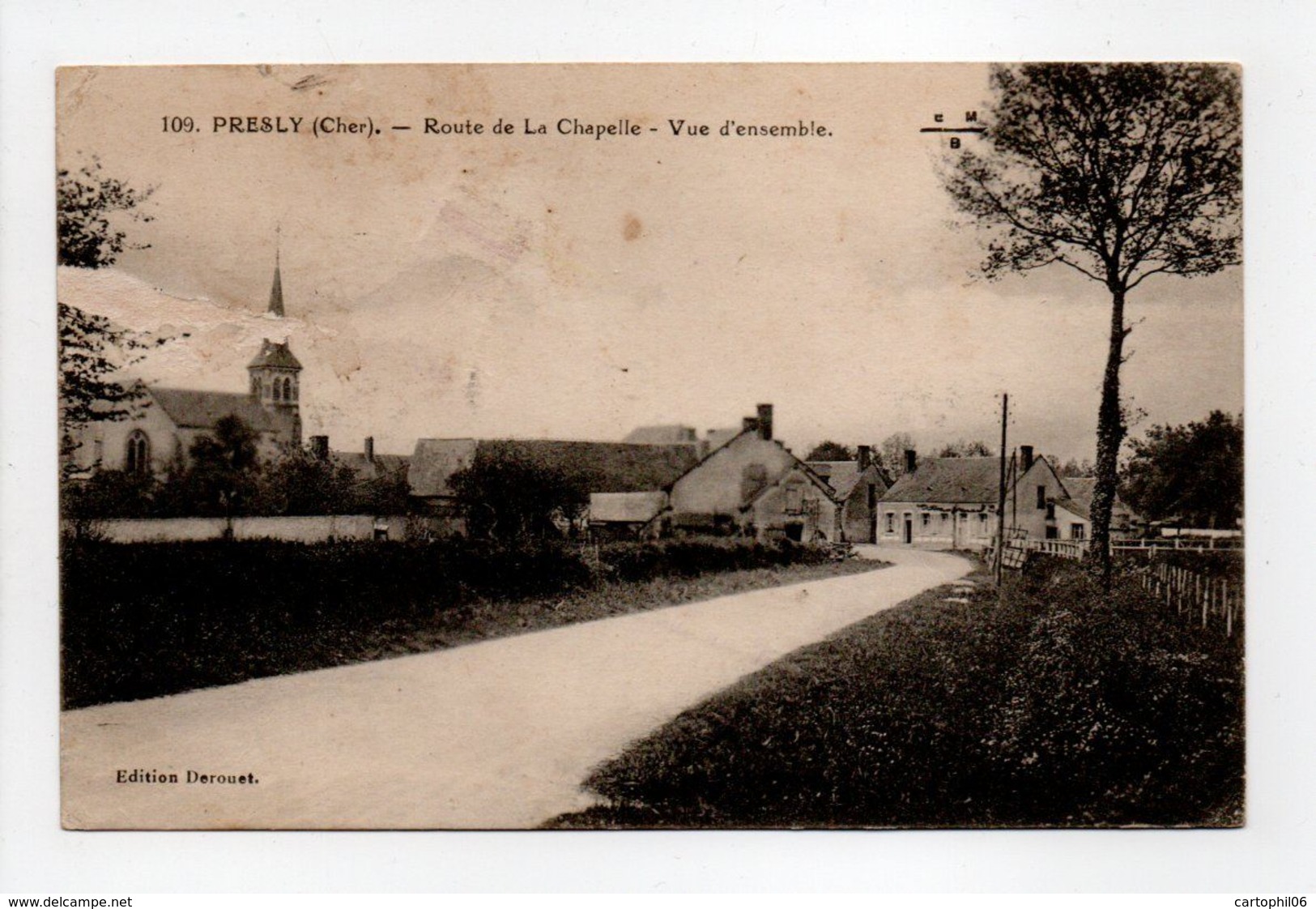 - CPA PRESLY (18) - Route De La Chapelle - Vue D'ensemble - Edition Derouet 109 - - Autres & Non Classés