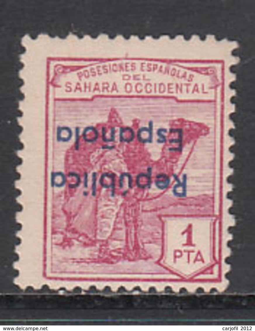 Sahara Variedades 1932 Edifil 45Bhi ** Mnh  Sobrecarga Invertida - Spanish Sahara