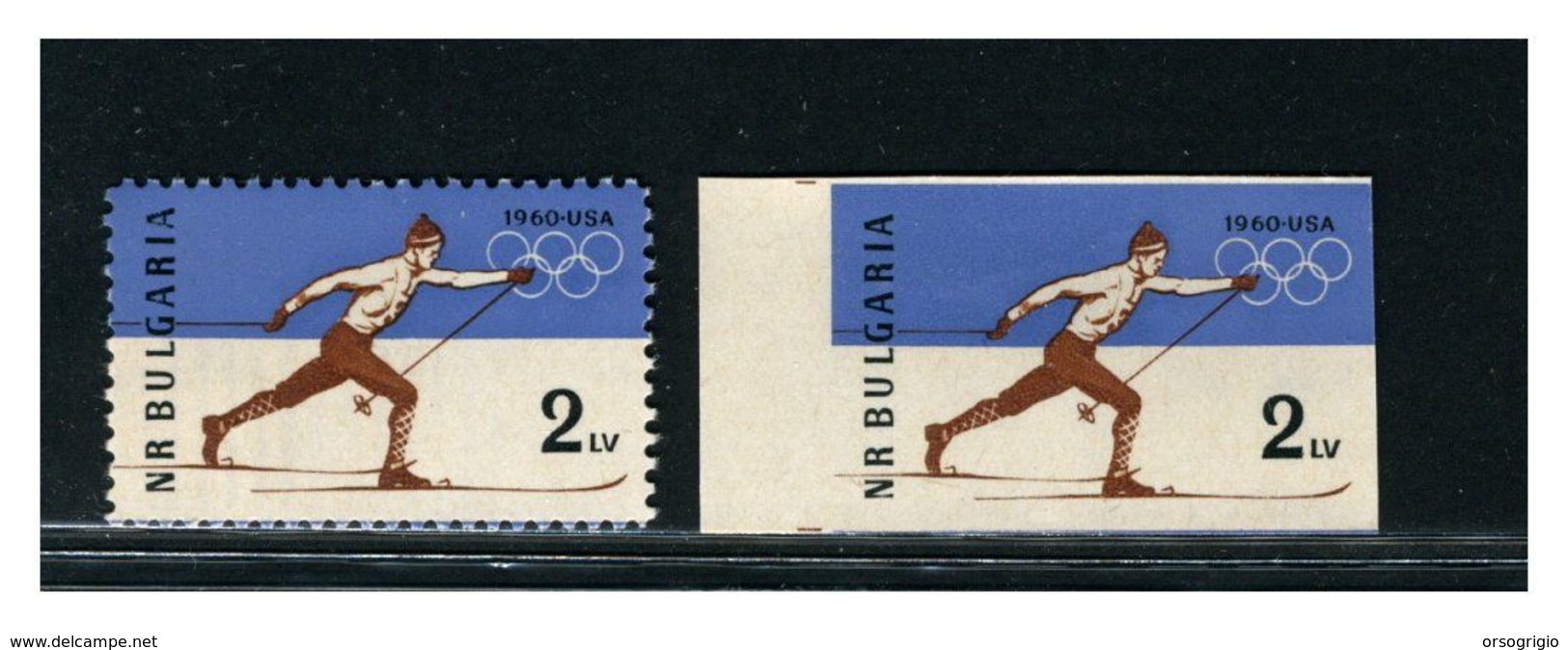 BULGARIA - GIOCHI OLIMPICI INVERNALI 1960 - SQUAW VALLEY - MNH  Lusso - Hiver 1960: Squaw Valley