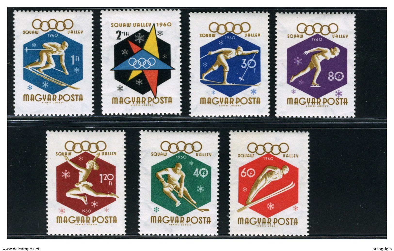 UNGHERIA - MAGYAR  - GIOCHI OLIMPICI INVERNALI 1960 - SQUAW VALLEY - MNH - Inverno1960: Squaw Valley