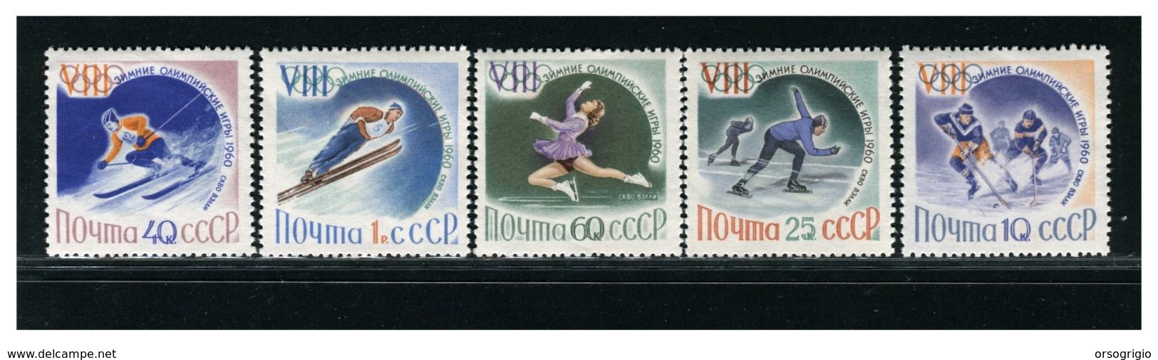 RUSSIA CCCP  - GIOCHI OLIMPICI INVERNALI 1960 - SQUAW VALLEY - MNH - Inverno1960: Squaw Valley