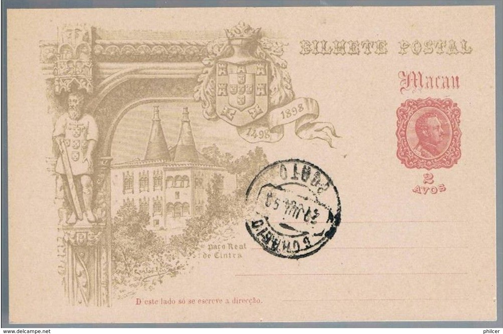 Macau, 1898, Bilhete Postal - Brieven En Documenten