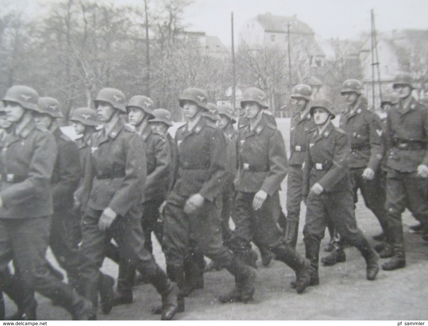 3.Reich Echtfoto Militärparade Soldaten Der Wehrmacht Photohaus Zemann Komotau Sudetenland - War, Military