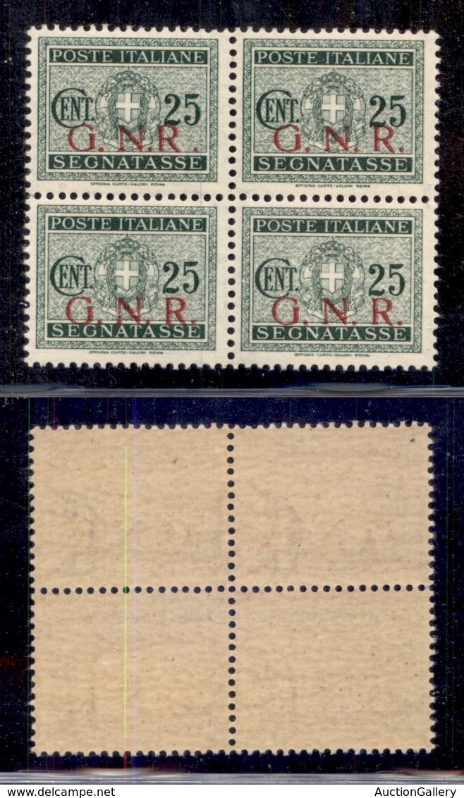 1943 - 25 Cent (50/Id + 50/I Tre - Segnatasse) In Quartina (pos. 186/197) - R Accostato A N In Alto A Sinistra - Gomma I - Other & Unclassified