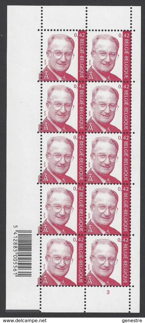 Belgique COB F3050 ** (MNH) - Planche 3 - 2001-2010