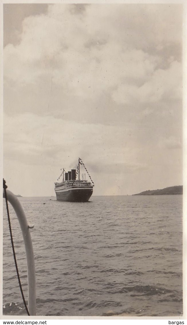 1920 Photo Format Carte Postale Du Paquebot Bateau île De France - Barcos