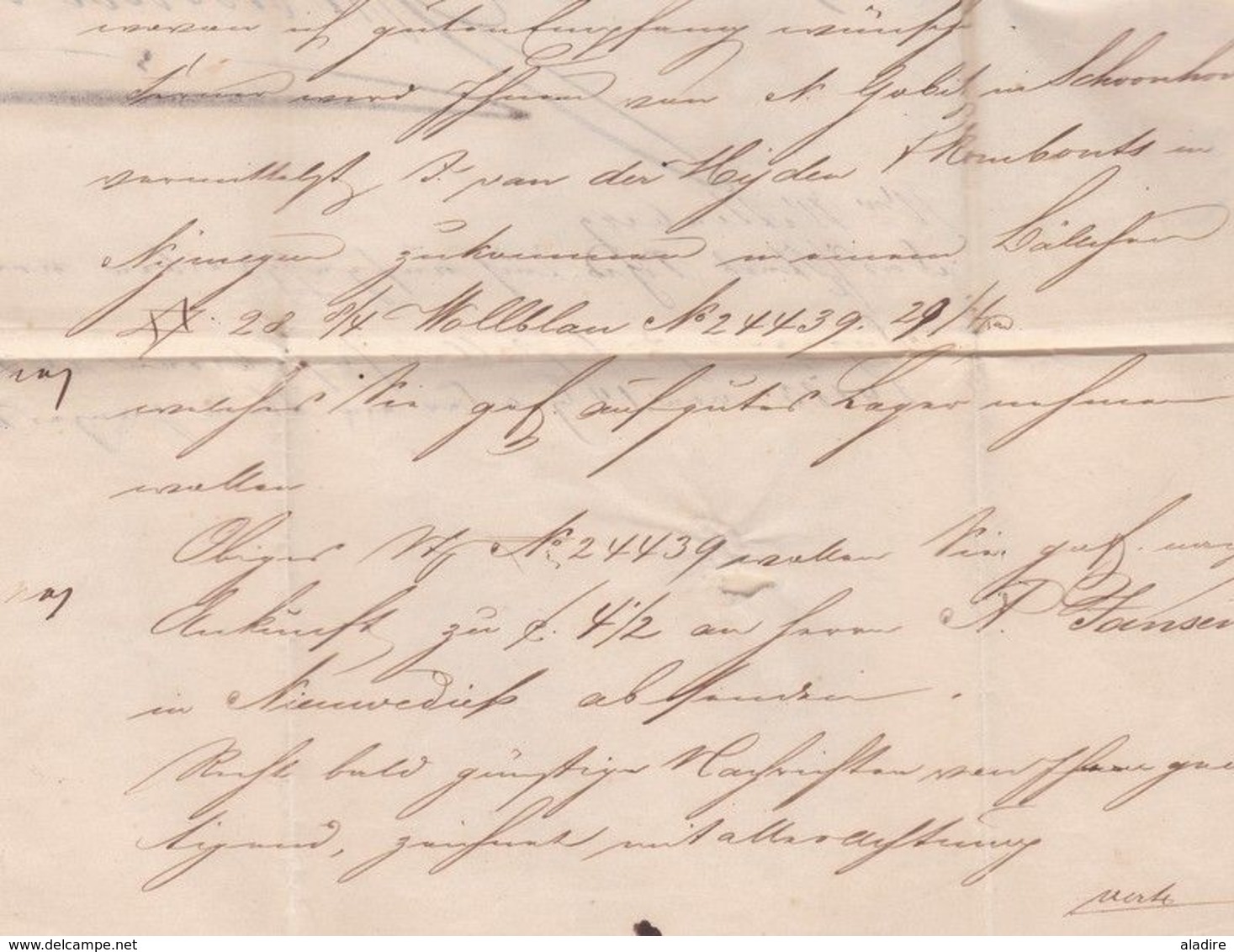 1844 - 2-page entire letter from Leuven to Amsterdam