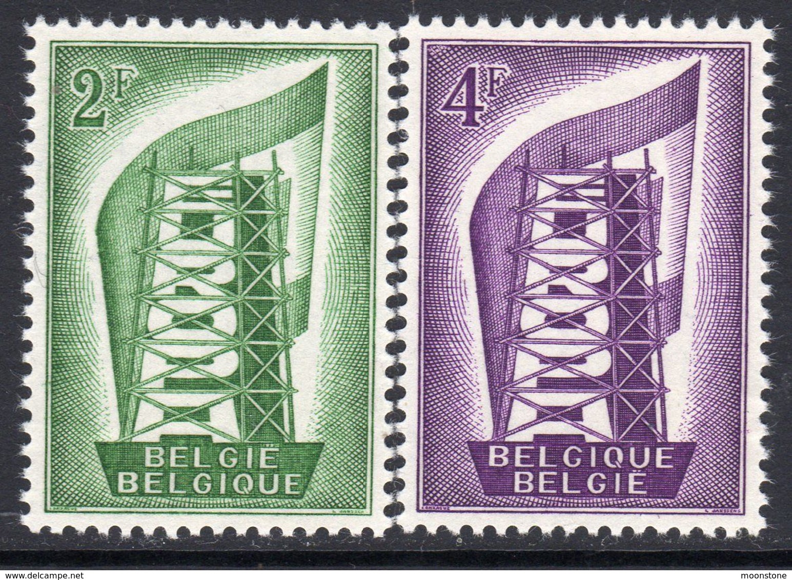 Belgium 1956 Europa CEPT Set Of 2, Lightly Hinged Mint (A) - 1956