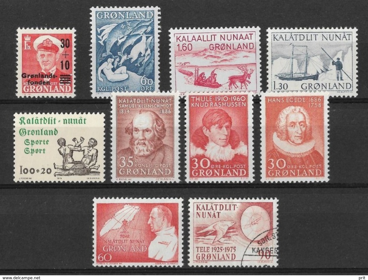Greenland 1957-81 Very Nice And Clean Lot Of 10 Stamps, Several MNH - Collections, Lots & Series