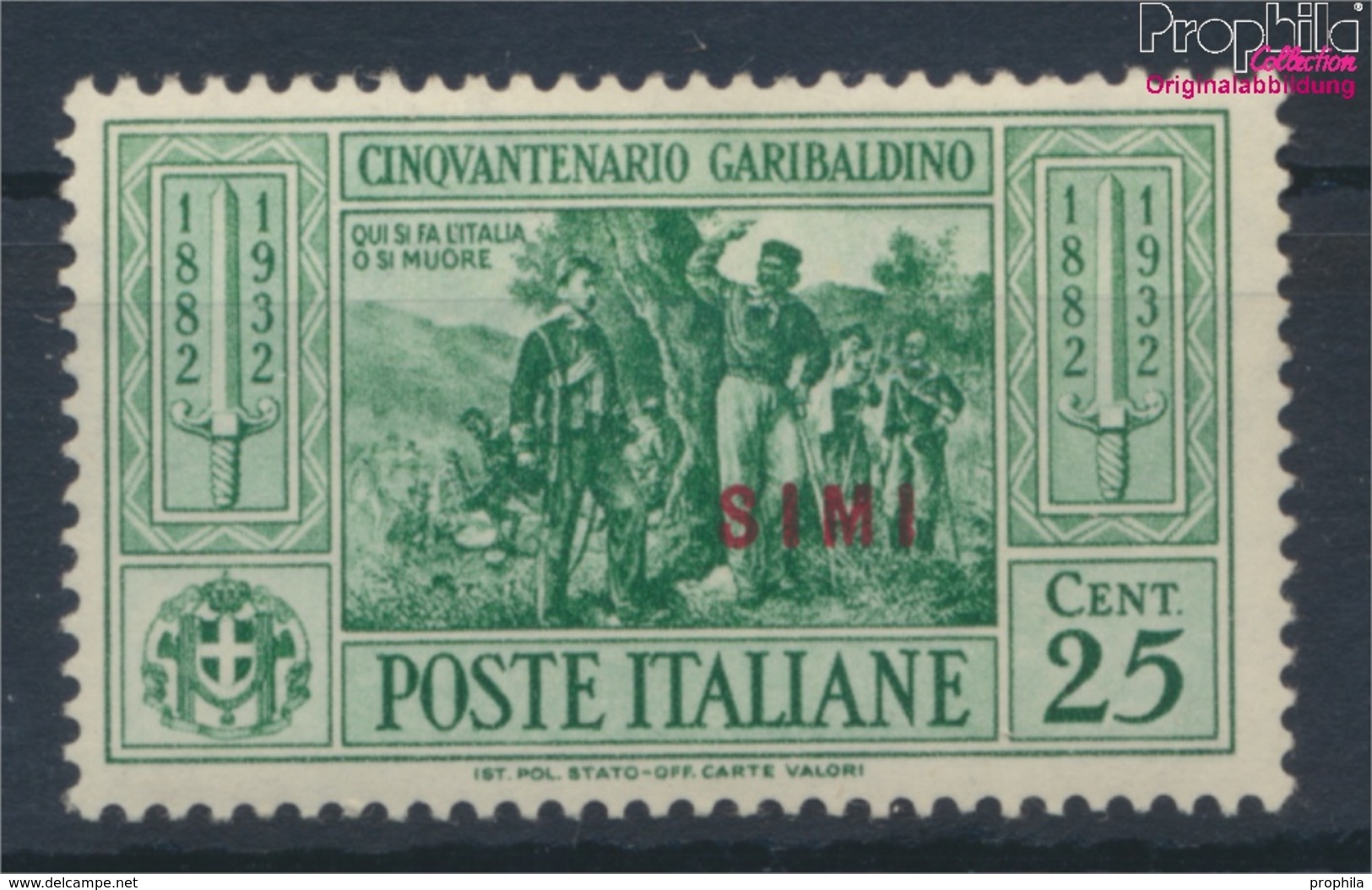 Ägäische Inseln 90XII Mit Falz 1932 Garibaldi Aufdruckausgabe Simi (9465414 - Ägäis (Simi)