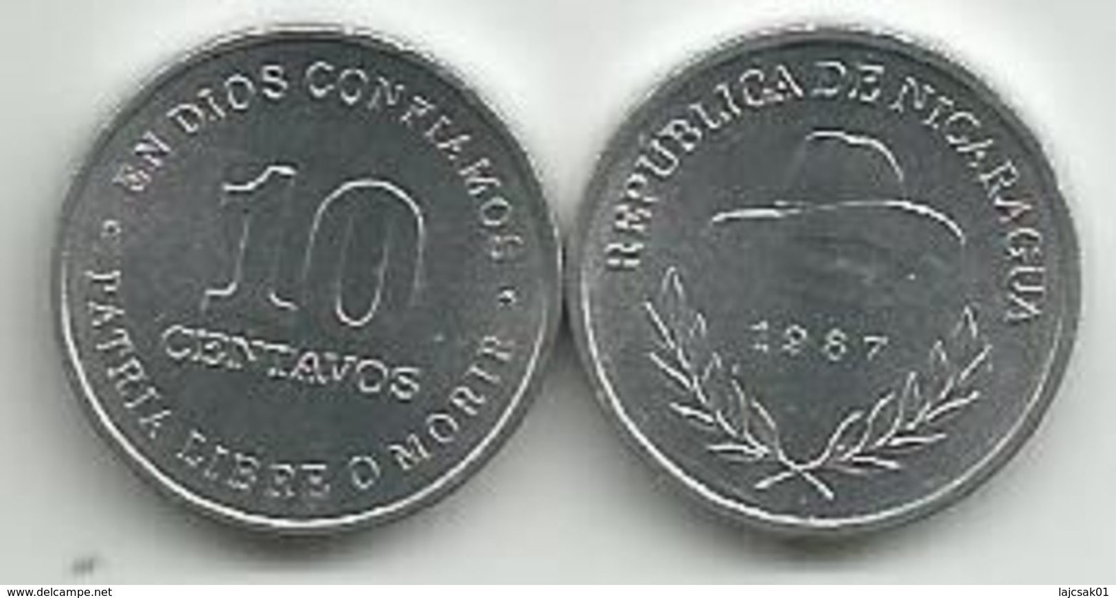 Nicaragua 10 Centavos 1987. KM#56 High Grade - Nicaragua